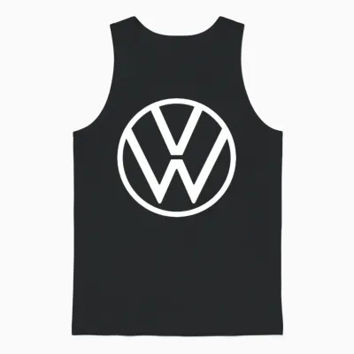 Volkswagen Classic Vw Logo in Blue Unisex Tank Top - Black