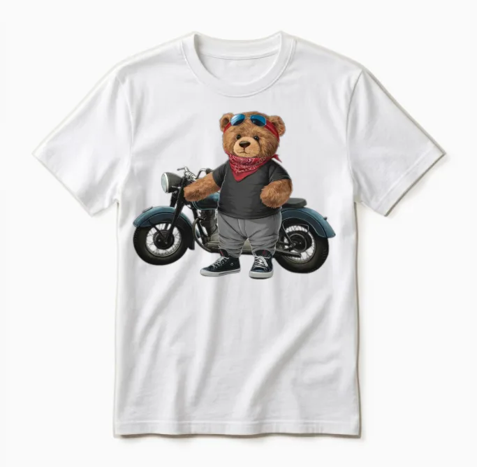 Funny Teddy Bear. Wildlife Gift Unisex T-Shirt in White