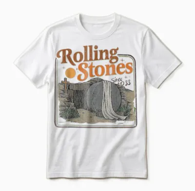 The Stone Was Rolled Away He Is Alive Retro Christian Easter Unisex T-Shirt - White