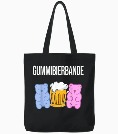 Gummibierbande - Lustiges Sauf Party Urlaub Malle Gruppen Tote Bags - Black