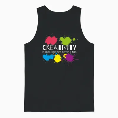 Creativity Is Intelligence Having Fun Unisex Tank Top - Black