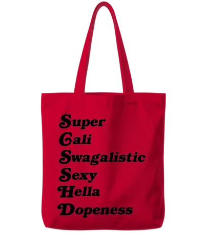 Super Cali Swagalistic Tote Bags - Red
