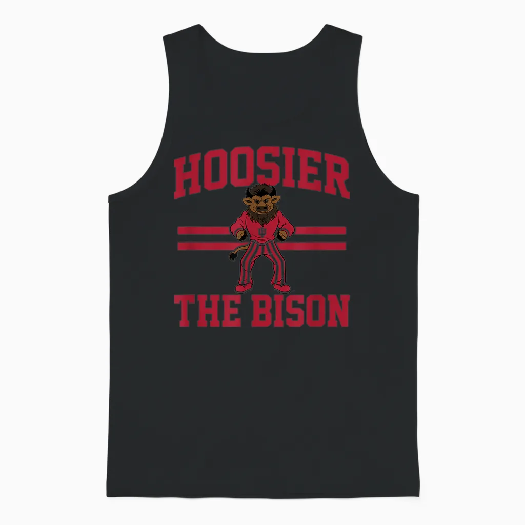 Hoosier the Bison - Indiana Hoosiers Unisex Tank Top in Black