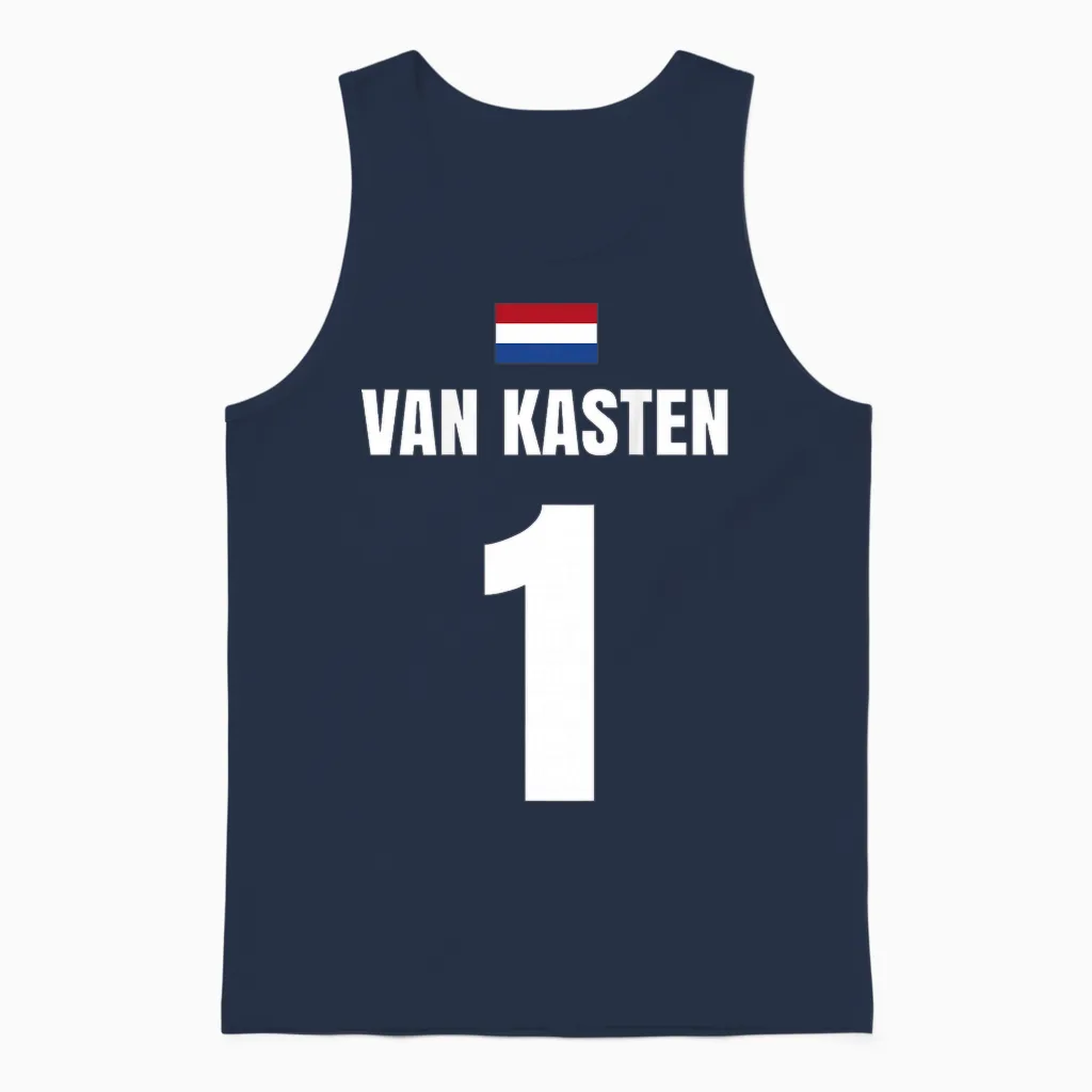 Van Kasten Holland Niederlande Sauf Trikot Herren Unisex Tank Top in Navy