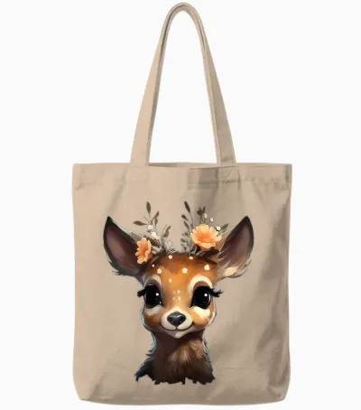 Deer Deer T-Shirt Women's Costume Shirt Dirndl Shirt Costume T-Shirt, Black Tote Bags - Natural