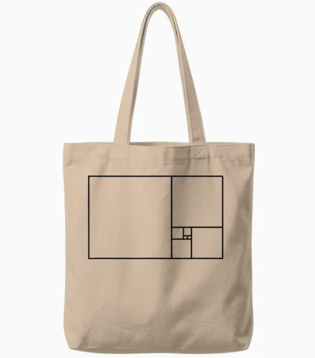 Goldenes Fibonacci-Verhältnis Rechteck Tote Bags in Natural