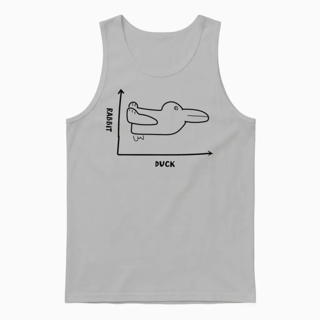 Duck or Rabbit? Unisex Tank Top in Ash