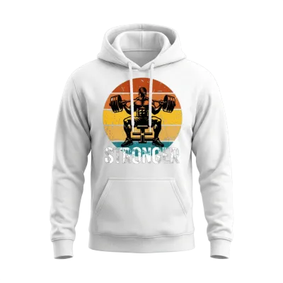 Retro Strongman Lift Unisex Hoodie - White