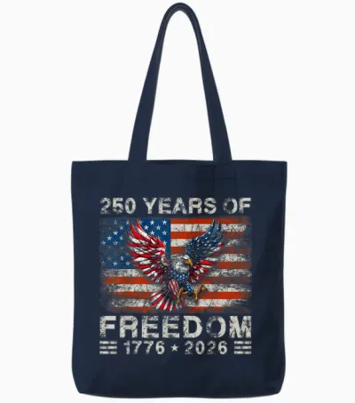 250th American Anniversary Independence 250 Years of Freedom Tote Bags - Navy
