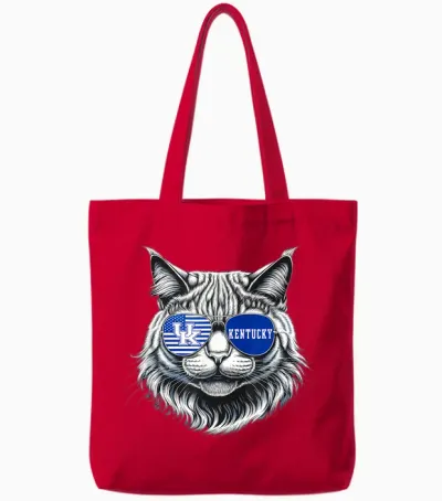 Cat Lovers Graphic Last Name Kentucky Retro Vintage Funny T-Shirt for Men Women Girls Kids Tote Bags - Red