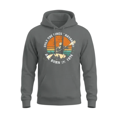 Kayak-Rafting Kayaker Vintage 1974 Birthday Unisex Hoodie - Graphite Heather