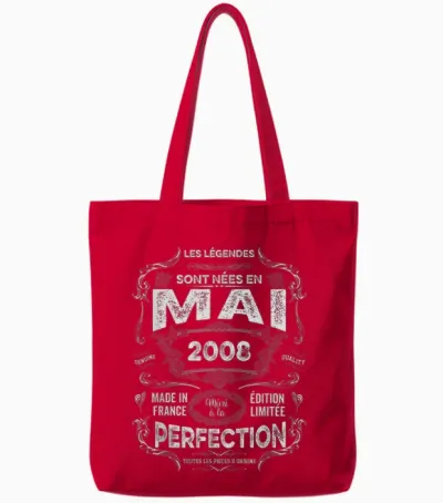 Vintage Les Légendes Sont Nées En Mai 2008 18e Anniversaire Tote Bags - Red