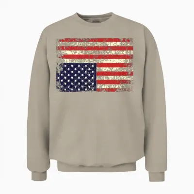 America in Distress Upside Down Unisex Sweatshirt - Sand
