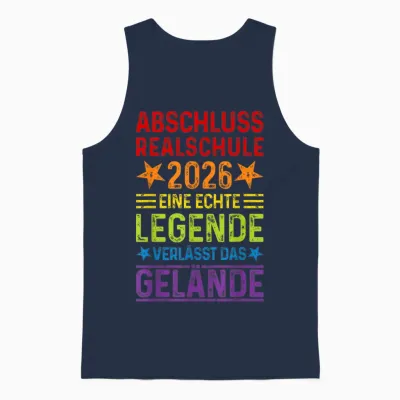 Realschule Abschluss 2026 Schule Legende Verlässt Gelände Unisex Tank Top - Navy