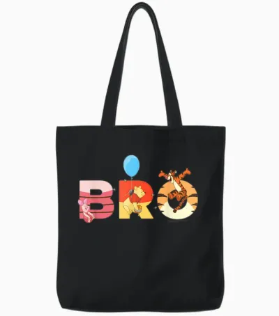 Disney Winnie the Pooh and Friends Bro Family Trip Matching Tote Bags - Black