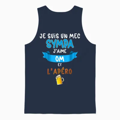 Nice Om L'apéro Humour Marseille Supporter Foot Unisex Tank Top - Navy