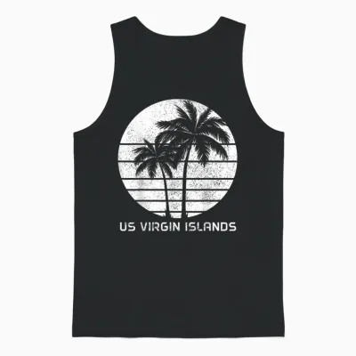 Vacances Aux îles Vierges Américaines | Pride Beach | Usvi Vintage Unisex Tank Top - Black