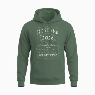 Rentner 2026 Pension Ruhestand Geschenk Vintage Rentner Unisex Hoodie - Military Green