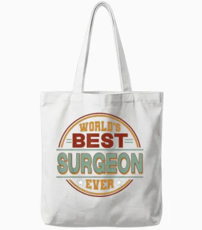 Retro Badge Worlds Best Surgeon Tote Bags - White