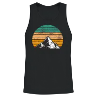 Retro Sunset Mountain for Adventurers Unisex Tank Top - Black – 2