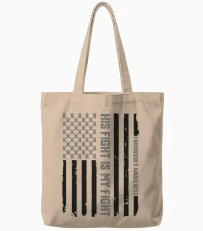 Parkinsons Disease Awareness Ribbon Tote Bags - Natural