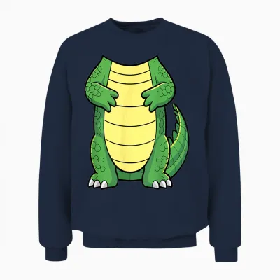 Crocodile Body Shirt Adult Kids Men Women Alligator Costume Unisex Sweatshirt - Navy
