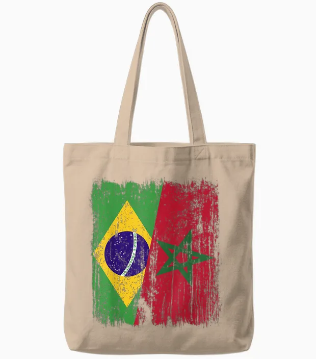 Demi Drapeau Du Brésil Maroc Patrimoine Marocain Tote Bags in Natural