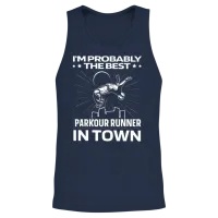 Parkour Free Running Funny Unisex Tank Top - Navy – 2