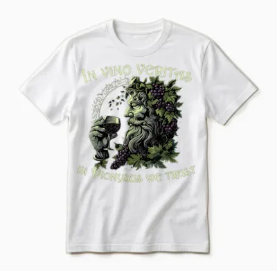 In Vino Veritas Dionysus God Lustiger Weinliebhaber Unisex T-Shirt - White