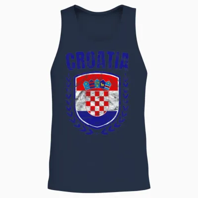 Croatia Unisex Tank Top - Navy