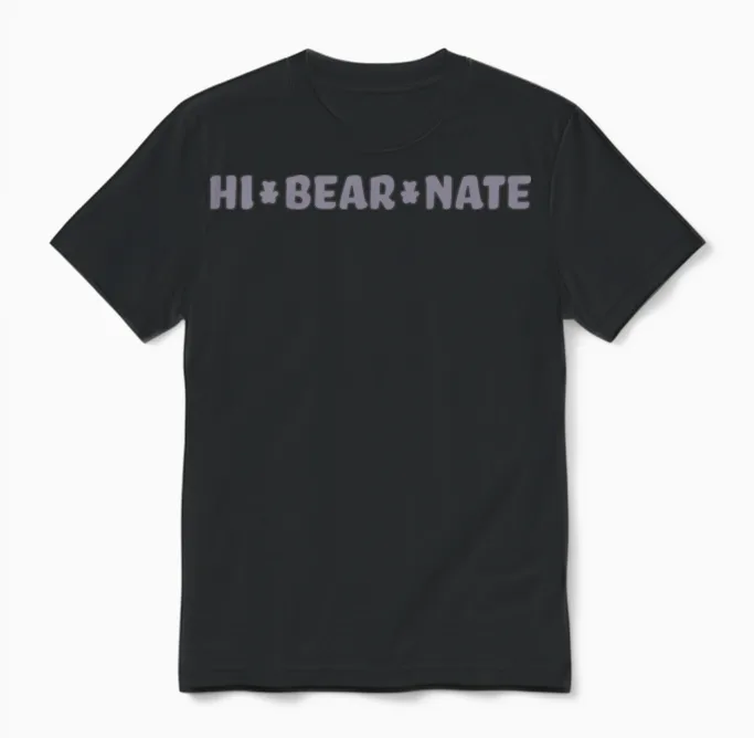 Hi Bear Nate - Wildlife Unisex T-Shirt in Black