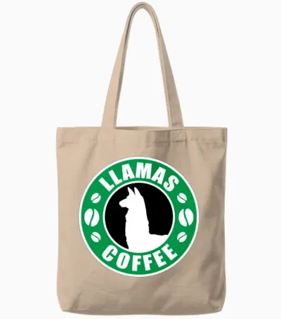 Llamas and Coffee Humour Funny Llamas Coffee Gift Tote Bags - Natural