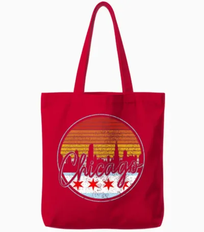 Chicago Illinois Tote Bags - Red