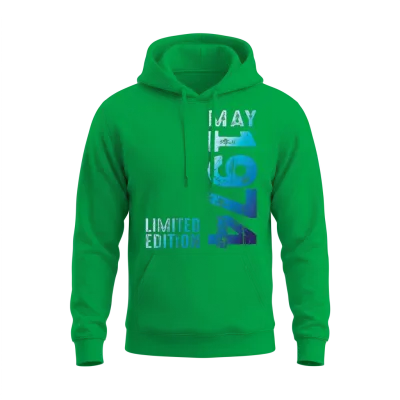 Cool Since May 1974 Year 1974 Retro Vintage 1974 Unisex Hoodie - Irish Green