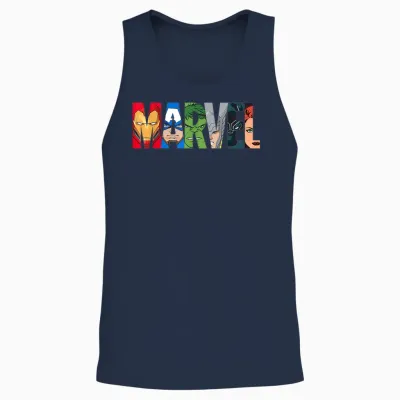 Marvel Logo Avengers Super Heroes Unisex Tank Top - Navy