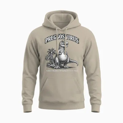 Preggosaurus Lustig Schwangere Dinosaurier Meme Schwangerschaft Raunchy Unisex Hoodie - Sand
