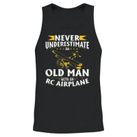 Men Rc Aircraft Humor Dad Model Plane Pilot Unisex Tank Top - Black – 2
