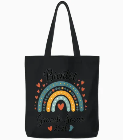 Child Future Big Sister 2026 I Will Be Big Sister 2026 Tote Bags - Black