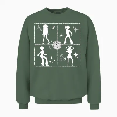 Retro Dance Wall B Unisex Sweatshirt - Military Green