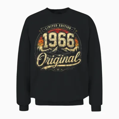 60. Geburtstag Mann Frau 60 Jahre 1966 Deko Lustig Geschenk Unisex Sweatshirt - Black