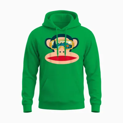 Paul Frank Julius the Monkey in Nature Brille Unisex Hoodie - Irish Green
