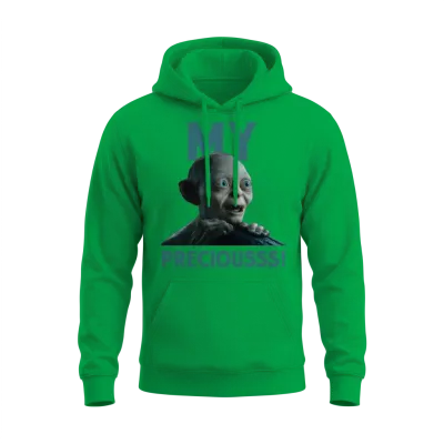 The Hobbit Funny Gollum Design My Precious Unisex Hoodie - Irish Green
