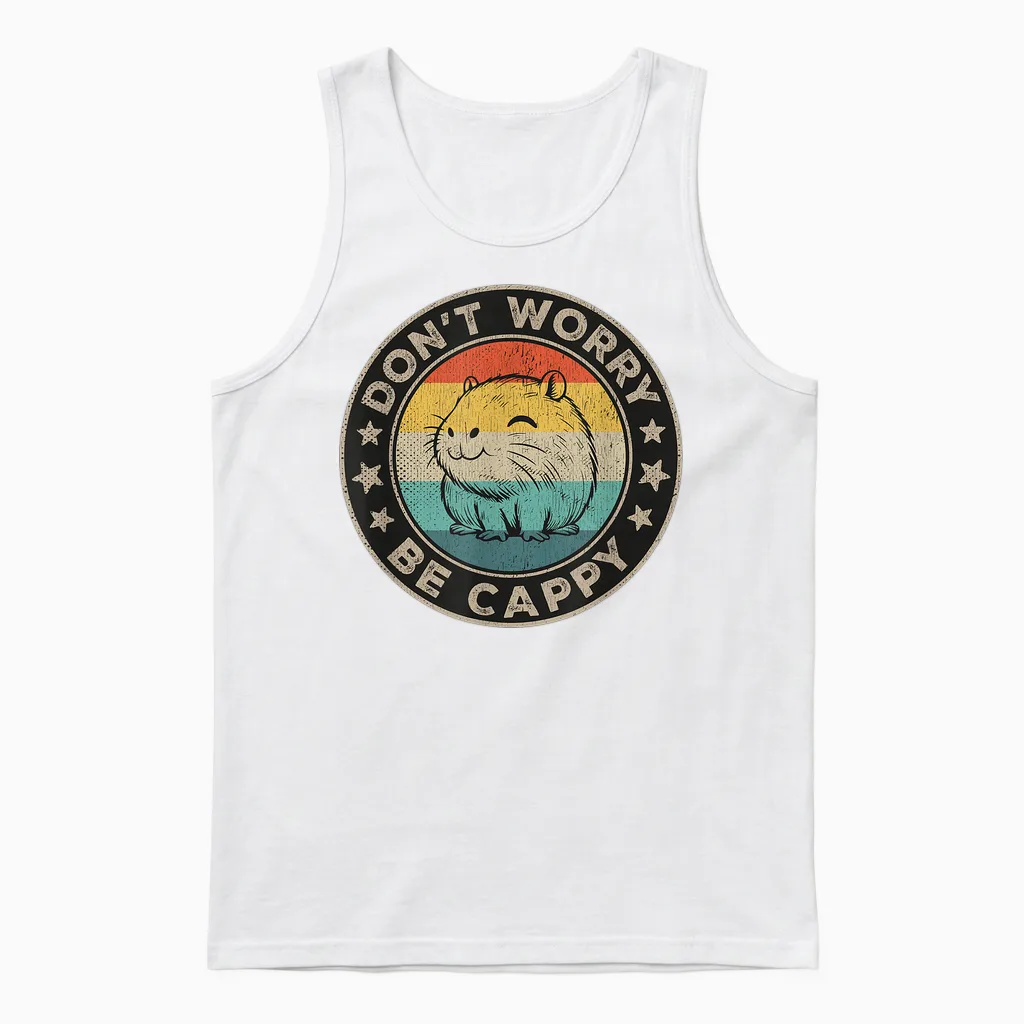 Dont Worry Be Cappy Damen Wasserschwein Herren Capybara Unisex Tank Top in White