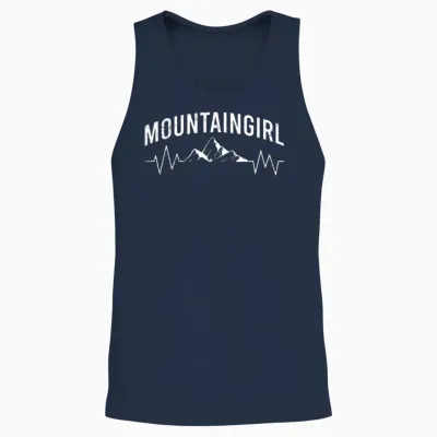 Mountain Girl Mountaineers Climbing and Hiking Unisex Tank Top - Navy