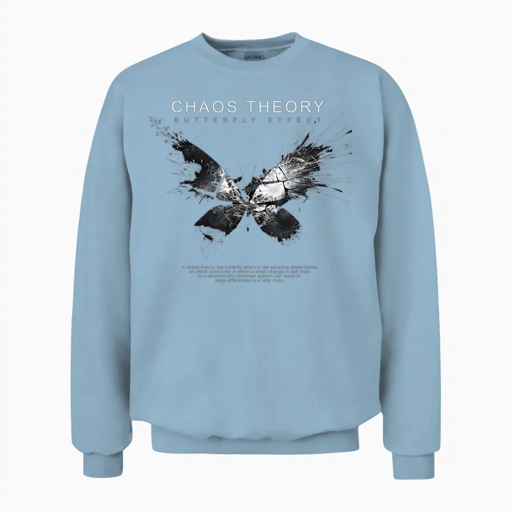 Design Artistique Mettant L'accent Sur Les Petits Battements D'ailes, Le Grand Monde Unisex Sweatshirt in Light Blue