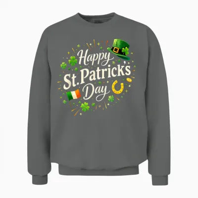 Happy Saint Patrick's Day Celebration Irish St Patrick's Day Unisex Sweatshirt - Graphite Heather
