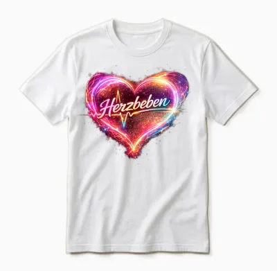 Buntes Schwungvolles Herz - Herzbeben Unisex T-Shirt - White