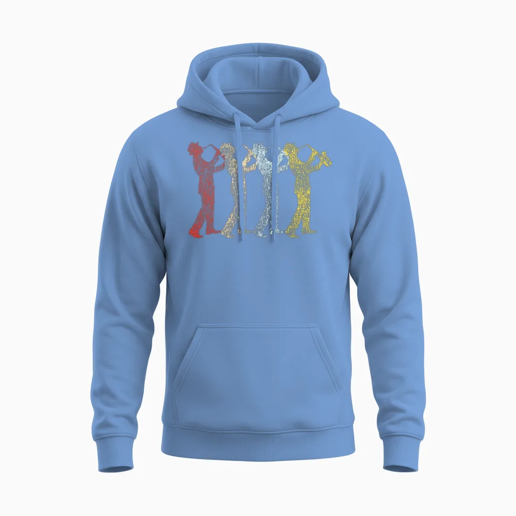 Saxophone Retro Vintage Unisex Hoodie - Carolina Blue