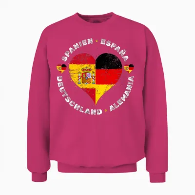 Spanien Deutschland Flaggen Stolze Spanisch Deutsch Fans Unisex Sweatshirt - Heliconia