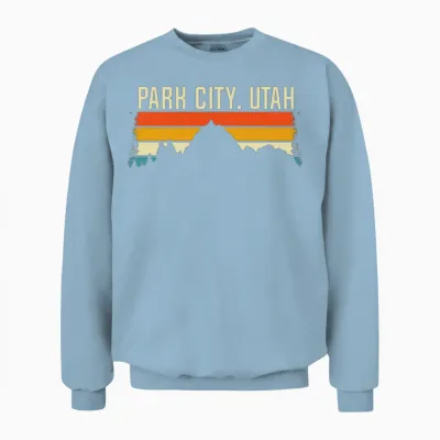 Park City Utah Retro Vintage, Retro Mountain Utah Unisex Sweatshirt - Light Blue